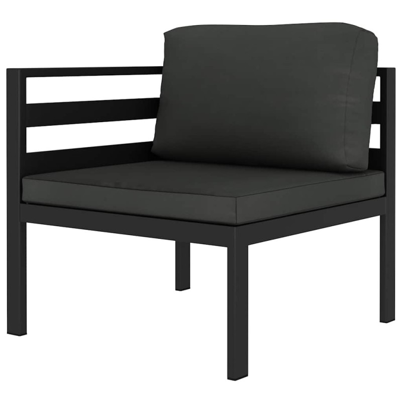 Canapé d'angle sectionnel avec coussins Aluminium Anthracite 