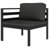 Canapé d'angle sectionnel avec coussins Aluminium Anthracite 
