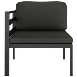 Canapé d'angle sectionnel avec coussins Aluminium Anthracite 