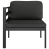 Canapé d'angle sectionnel avec coussins Aluminium Anthracite 