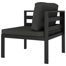 Canapé d'angle sectionnel avec coussins Aluminium Anthracite 