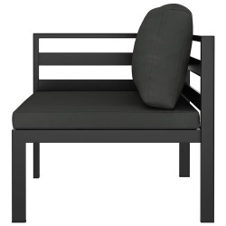 Canapé d'angle sectionnel avec coussins Aluminium Anthracite 