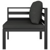 Canapé d'angle sectionnel avec coussins Aluminium Anthracite 