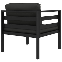 Canapé d'angle sectionnel avec coussins Aluminium Anthracite 