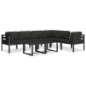 Canapé d'angle sectionnel avec coussins Aluminium Anthracite 
