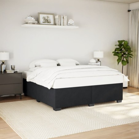 Cadre de lit sans matelas noir 200x200 cm velours 