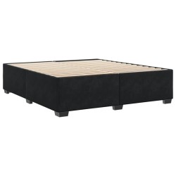 Cadre de lit sans matelas noir 200x200 cm velours 
