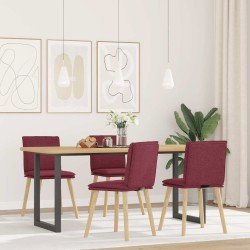 Chaises à manger lot de 4 rouge bordeaux tissu 