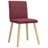 Chaises à manger lot de 4 rouge bordeaux tissu 