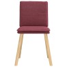 Chaises à manger lot de 4 rouge bordeaux tissu 