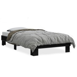 Cadre de lit sans matelas noir 100x200 cm 