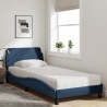 Lit avec matelas bleu 80x200 cm tissu 