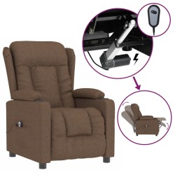 Fauteuil inclinable électrique Marron Tissu 