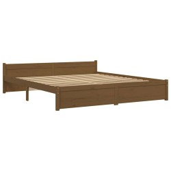 Cadre de lit sans matelas marron miel bois massif 200x200 cm 