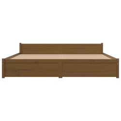Cadre de lit sans matelas marron miel bois massif 200x200 cm 
