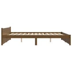 Cadre de lit sans matelas marron miel bois massif 200x200 cm 