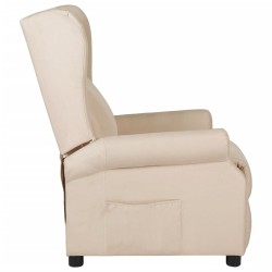 Fauteuil inclinable Crème Tissu 