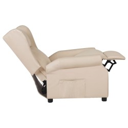 Fauteuil inclinable Crème Tissu 