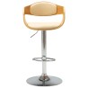 Chaises de bar lot de 2 crème bois courbé et similicuir 