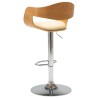 Chaises de bar lot de 2 crème bois courbé et similicuir 