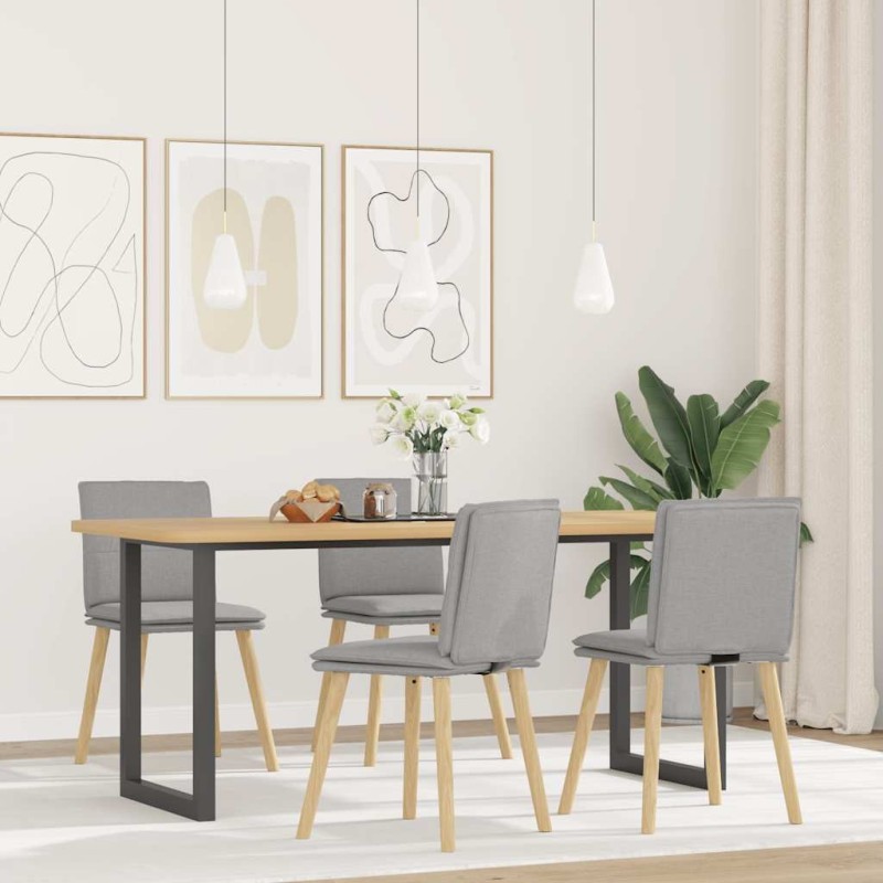 Chaises à manger lot de 4 gris nuage tissu 