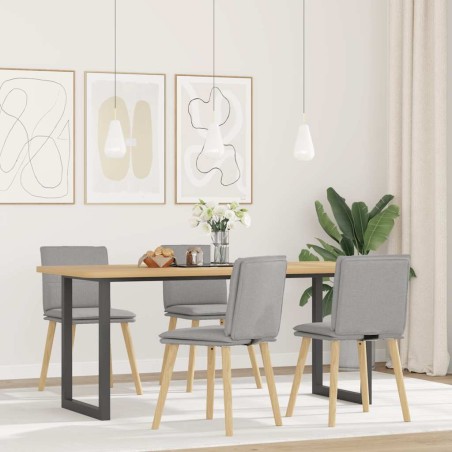 Chaises à manger lot de 4 gris nuage tissu 