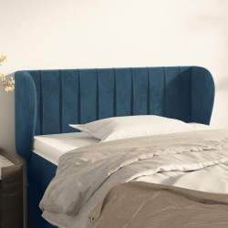 Tête de lit avec oreilles Bleu foncé 93x23x78/88 cm Velours 