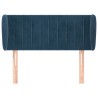 Tête de lit avec oreilles Bleu foncé 93x23x78/88 cm Velours 