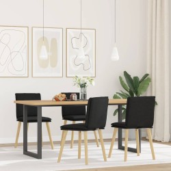 Chaises à manger lot de 4 noir tissu 