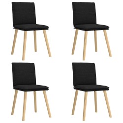 Chaises à manger lot de 4 noir tissu 