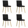 Chaises à manger lot de 4 noir tissu 