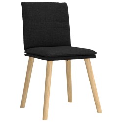 Chaises à manger lot de 4 noir tissu 