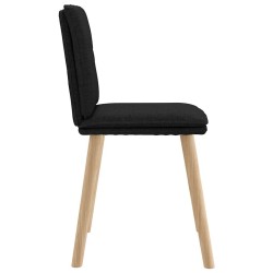 Chaises à manger lot de 4 noir tissu 