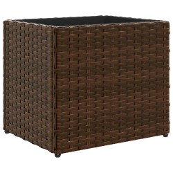 Jardinière marron 36x30x32 cm résine tressée 