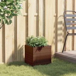 Jardinière marron 36x30x32 cm résine tressée 