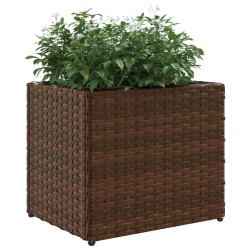 Jardinière marron 36x30x32 cm résine tressée 