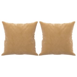 Canapé 2 places avec oreillers décoratifs brun 140 cm velours 