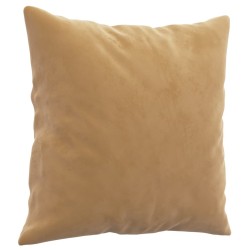 Canapé 2 places avec oreillers décoratifs brun 140 cm velours 