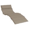 Coussin de chaise longue taupe 180x60x4 cm tissu oxford 