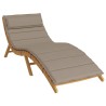 Coussin de chaise longue taupe 180x60x4 cm tissu oxford 
