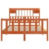 Lit bibliothèque sans matelas cire marron 150x200 cm pin massif 