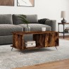 Table basse chêne fumé 90x50x40 cm bois d'ingénierie 