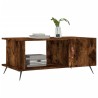 Table basse chêne fumé 90x50x40 cm bois d'ingénierie 