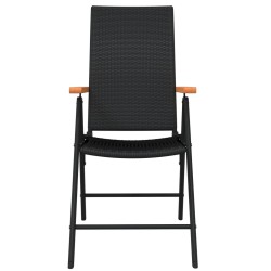Ensemble à manger de jardin 3 pcs Noir 