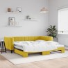 Lit de jour avec lit gigogne jaune 100x200 cm velours 