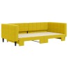 Lit de jour avec lit gigogne jaune 100x200 cm velours 
