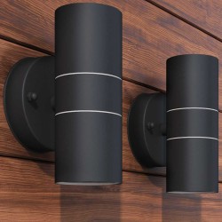 Applique murale LED d'extérieur 2 pcs Acier inoxydable haut bas 