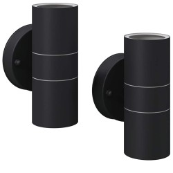 Applique murale LED d'extérieur 2 pcs Acier inoxydable haut bas 