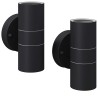 Applique murale LED d'extérieur 2 pcs Acier inoxydable haut bas 