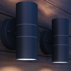 Applique murale LED d'extérieur 2 pcs Acier inoxydable haut bas 